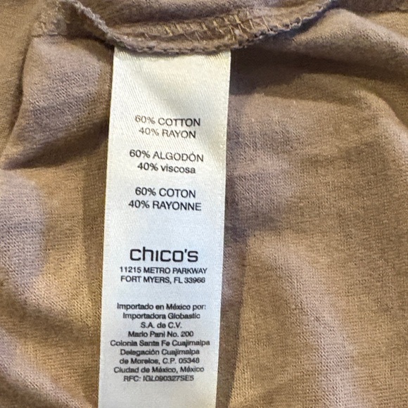 Chico's Short Sleeve Floral Top with gem embellishments - Picture 9 of 10